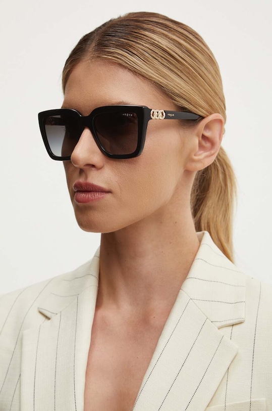 VOGUE ochelari de soare dreptunghiular negru 0VO5575SB