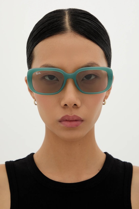 Ray-Ban okulary przeciwsłoneczne 0RB4421D zielony AA00