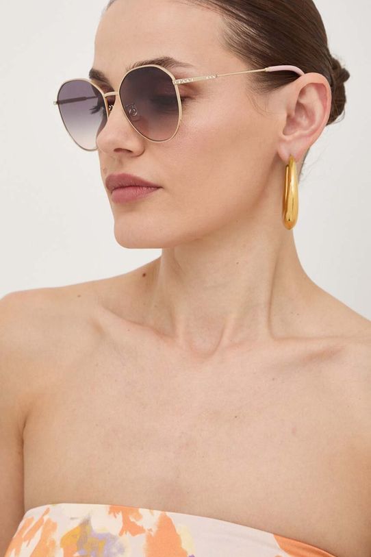Солнцезащитные очки Jimmy Choo однотонная с деталью фиолетовой 0JC4007BD