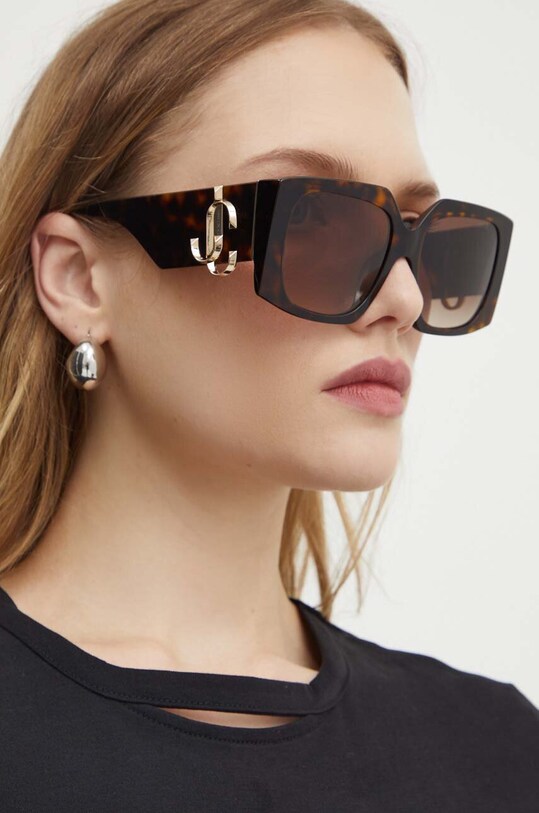 Jimmy Choo ochelari de soare dreptunghiular maro 0JC5006U
