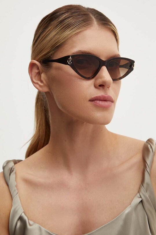 Jimmy Choo ochelari de soare ochi de pisică maro 0JC5019
