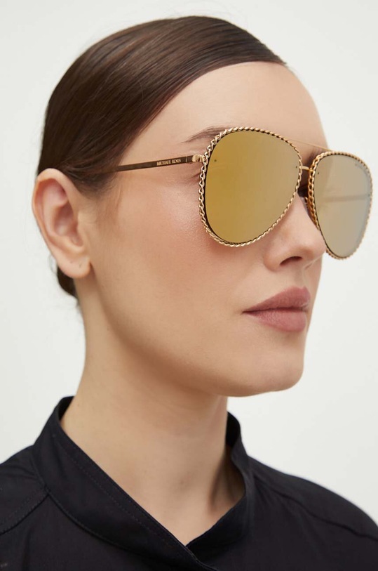 Michael Kors okulary przeciwsłoneczne PORTOFINO lustrzana złoty 0MK1147