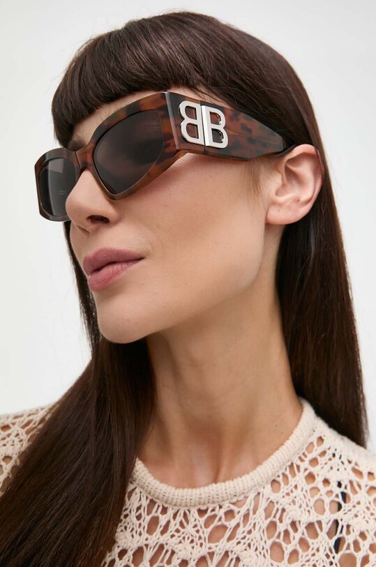 Сонцезахисні окуляри Balenciaga котячі очі коричневий BB0321S