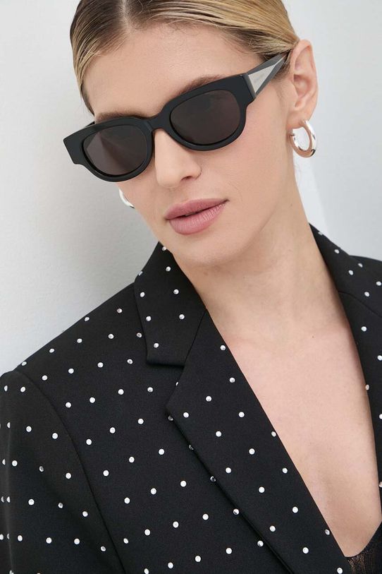 Sunčane naočale Bottega Veneta jednobojno crna BV1278SA