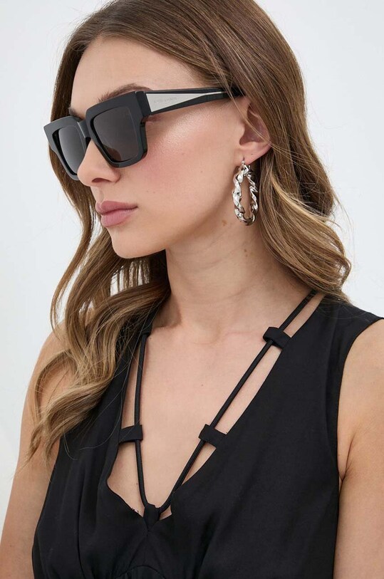 Bottega Veneta ochelari de soare dreptunghiular negru BV1276S