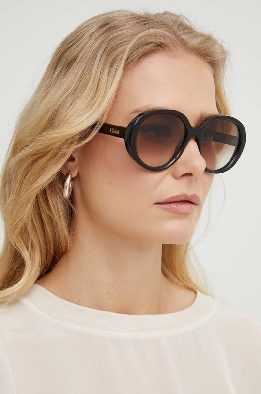 Chloé ochelari de soare neted cu detalii maro CH0221S