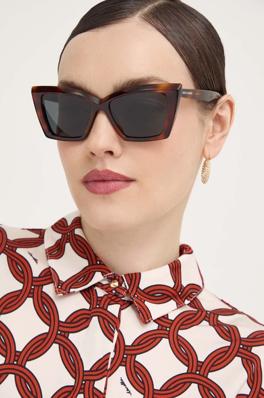 Saint Laurent ochelari de soare uniforme maro SL.657