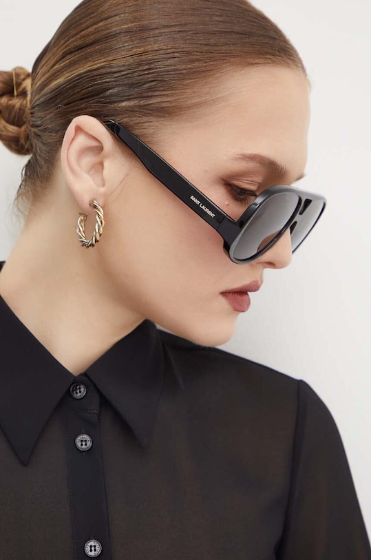Saint Laurent okulary przeciwsłoneczne jednolita czarny SL.652