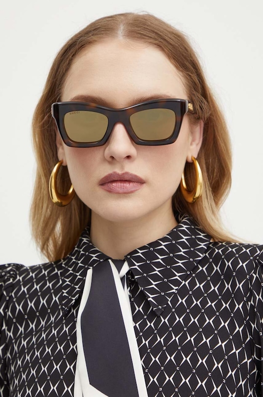 Солнцезащитные очки Gucci однотонная с деталью мультиколор GG1773S