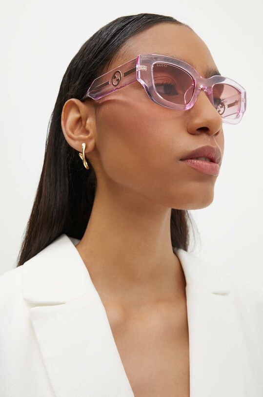 Gucci okulary przeciwsłoneczne kocie oczy różowy GG1558SK