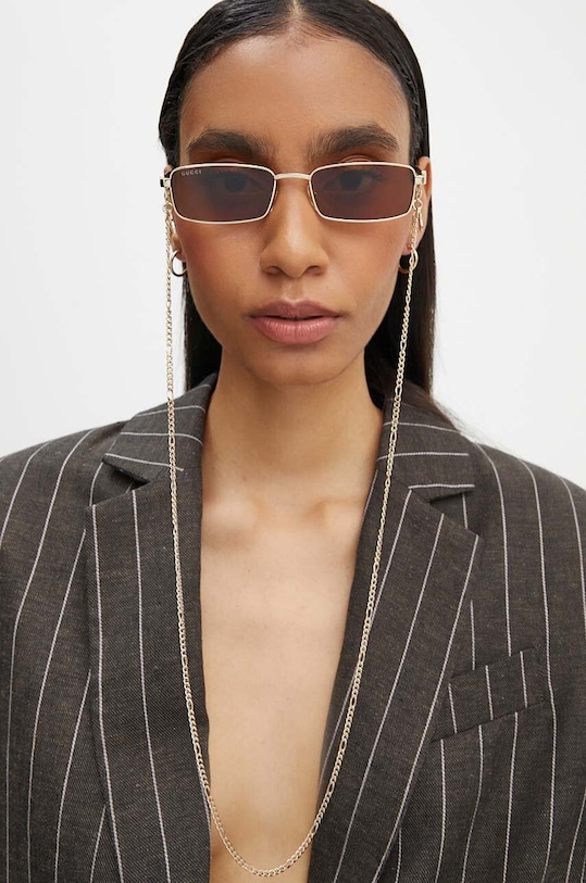 Gucci okulary przeciwsłoneczne jednolita brązowy GG1600S