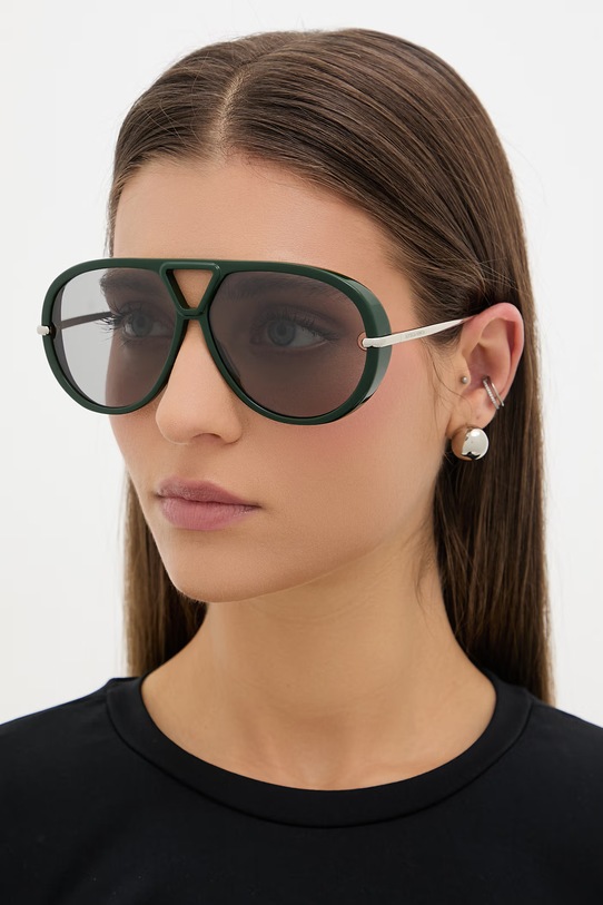 Bottega Veneta okulary przeciwsłoneczne pilotki damskie zielony BV1273S