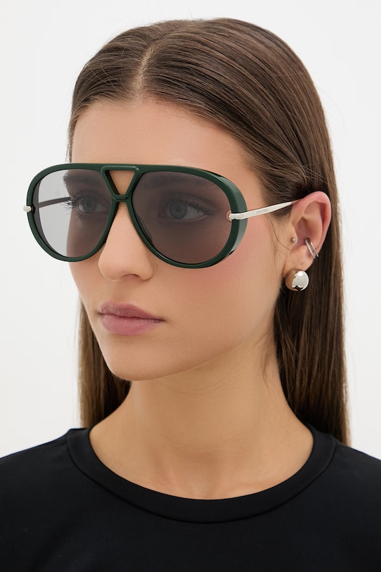 Bottega Veneta okulary przeciwsłoneczne pilotki damskie zielony BV1273S