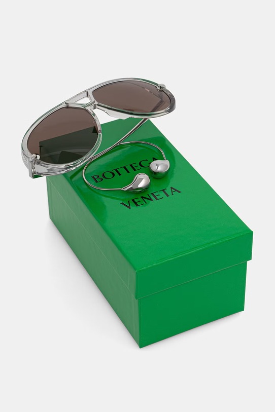 Akcesoria Bottega Veneta okulary przeciwsłoneczne pilotki damskie BV1273S transparentny