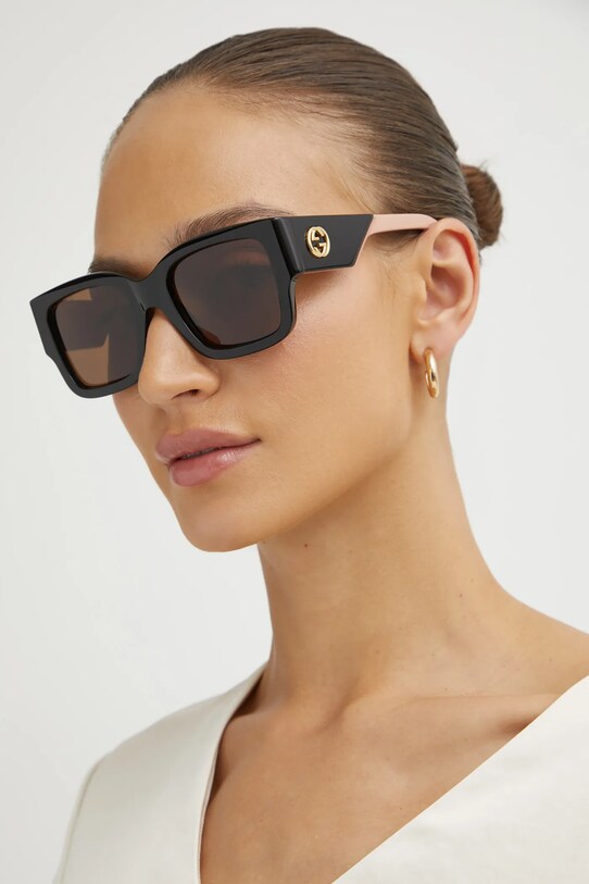 Γυαλιά ηλίου Gucci ορθογώνιο μαύρο GG1663S