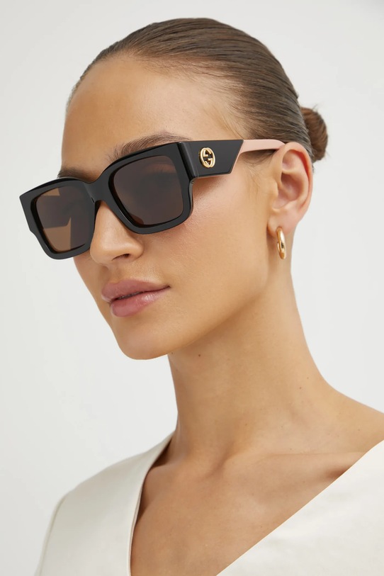 Gucci okulary przeciwsłoneczne prostokątne czarny GG1663S