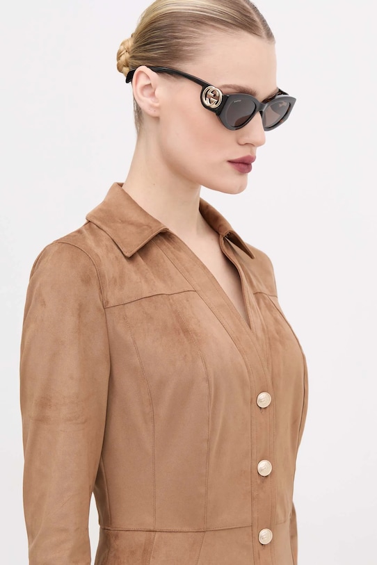 Солнцезащитные очки Gucci кошачий глаз коричневый GG1691S