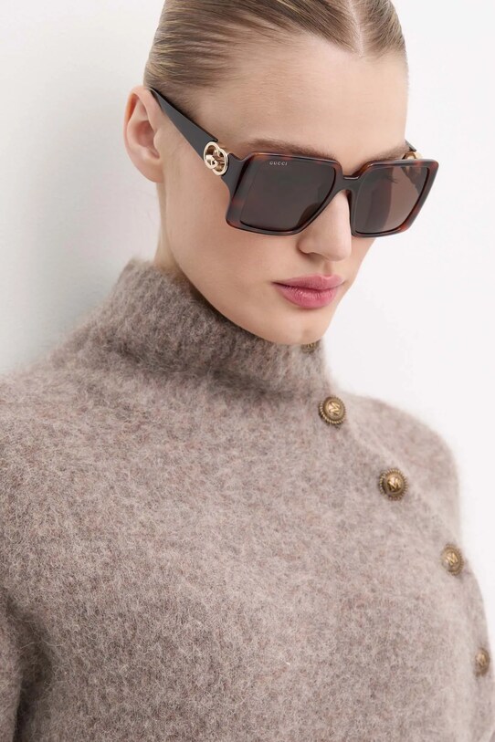 Gucci napszemüveg négyszögletes barna GG1692S