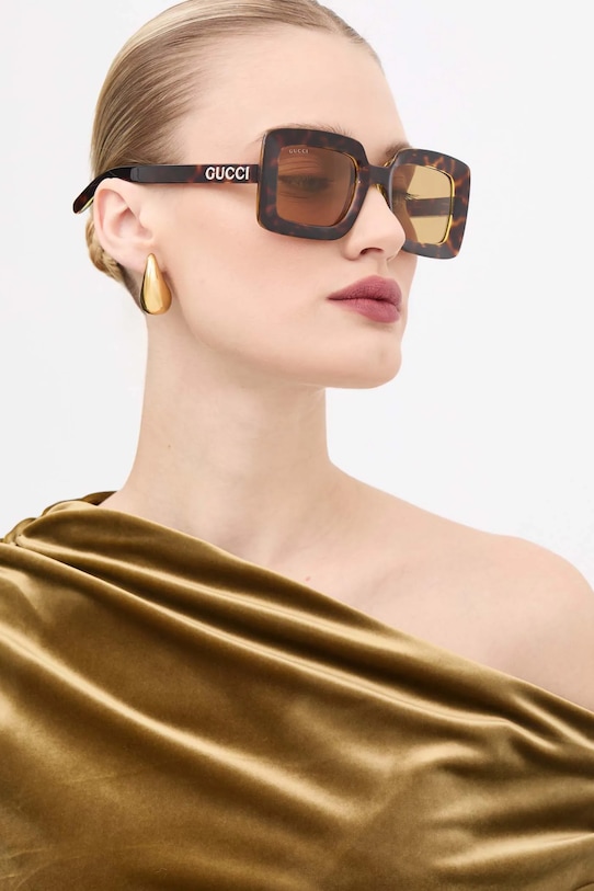 Sluneční brýle Gucci obdélníkový hnědá GG1718S