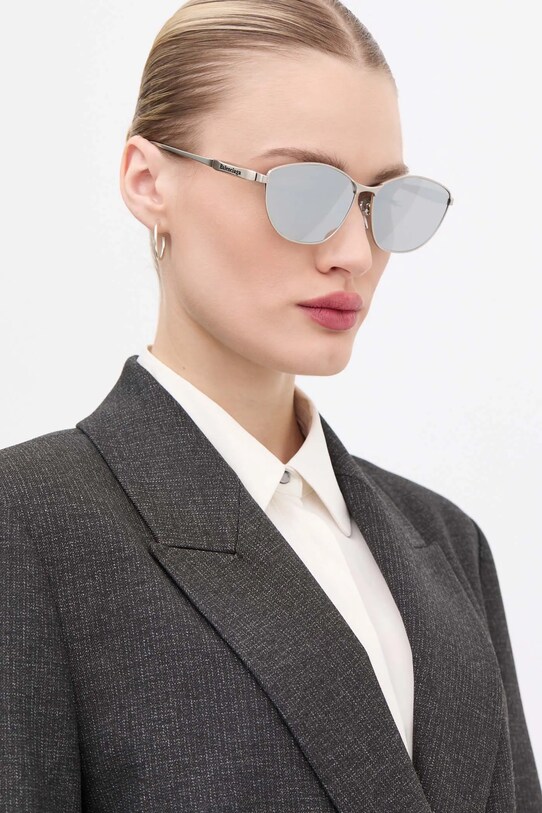Balenciaga okulary przeciwsłoneczne lustrzana srebrny BB0358SK