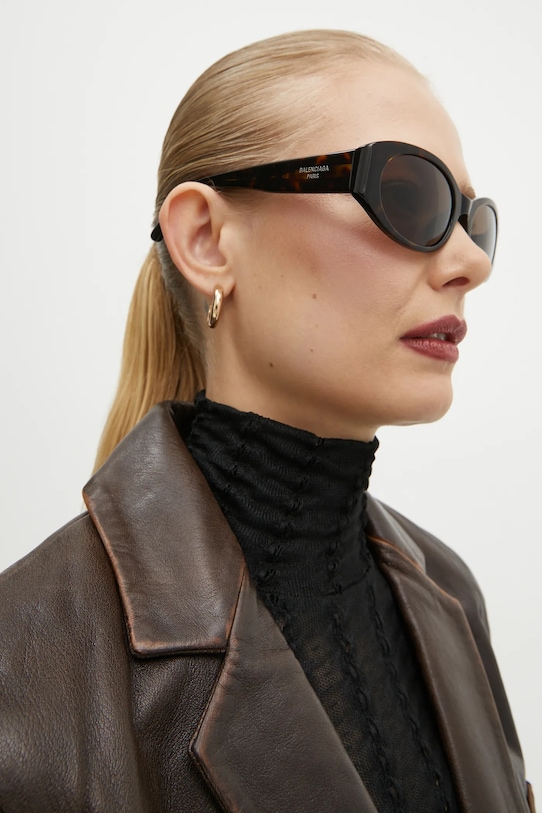 Balenciaga okulary przeciwsłoneczne jednolita brązowy BB0369SK