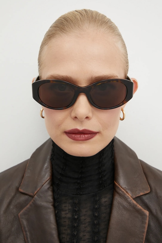 Balenciaga okulary przeciwsłoneczne BB0369SK brązowy