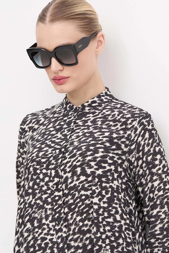 Chloé ochelari de soare ochi de pisică negru CH0252S