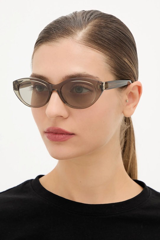 Saint Laurent ochelari de soare rotund gri SL.M148