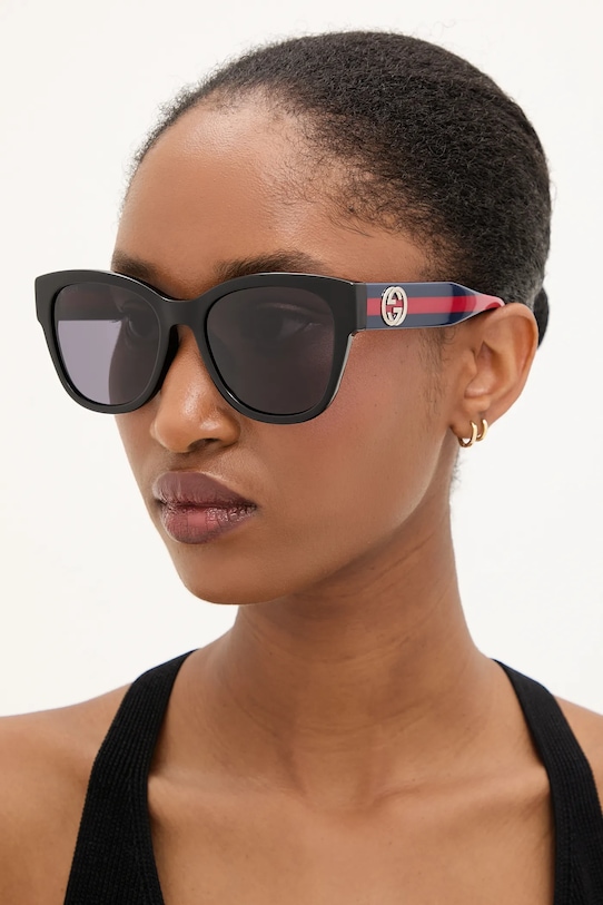 Gucci ochelari de soare dreptunghiular negru GG1866SK