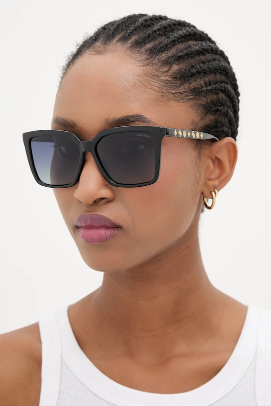 Guess okulary przeciwsłoneczne prostokątne czarny GU00099.5501D