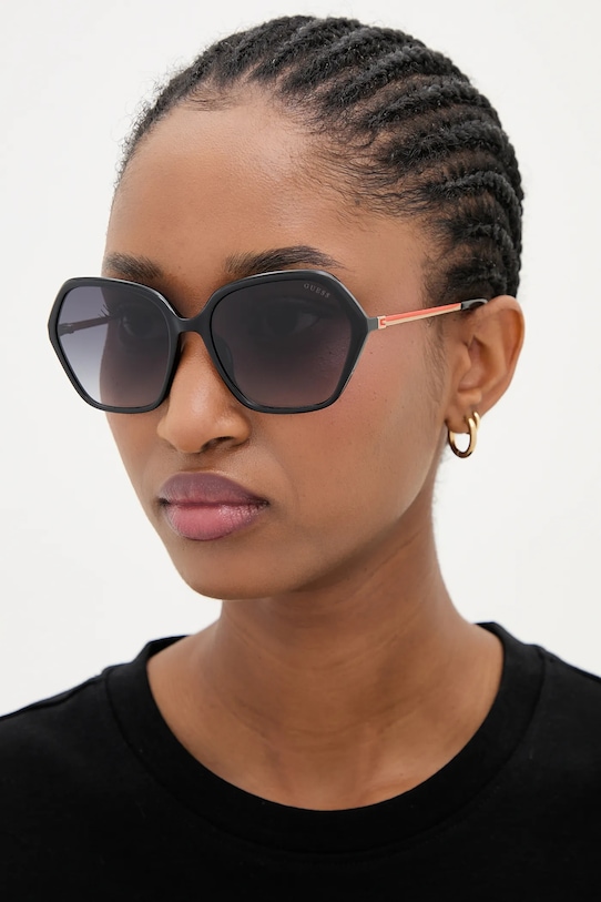 Guess okulary przeciwsłoneczne geometryczne czarny GU00134.5501B