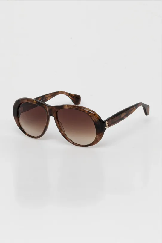 Vivienne Westwood ochelari de soare Frankie aviator maro VW5102