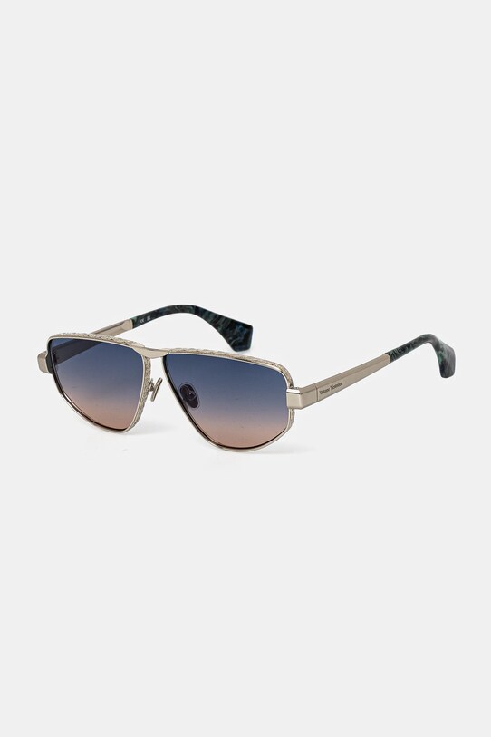 Vivienne Westwood okulary przeciwsłoneczne Suzi pilotki srebrny VW7037