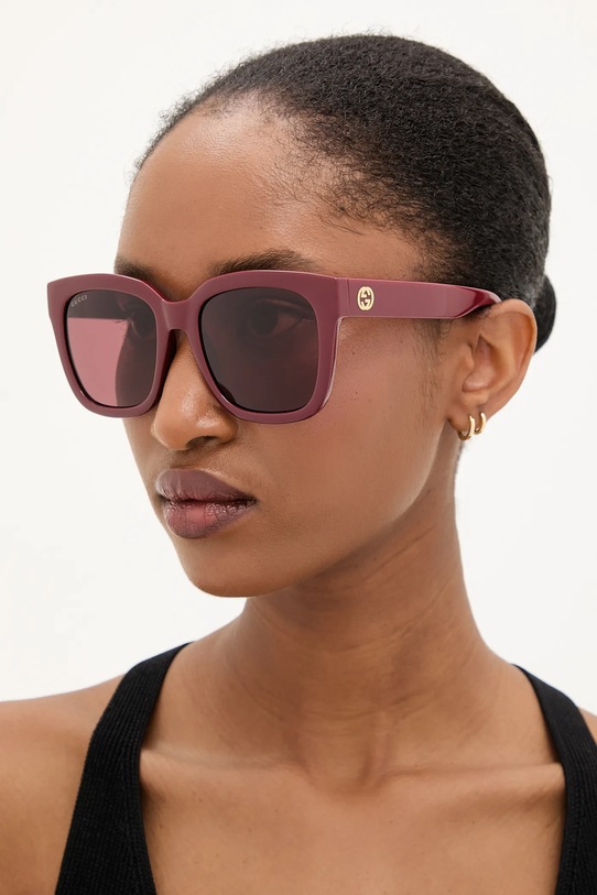 Gucci okulary przeciwsłoneczne kocie oczy bordowy GG1338S