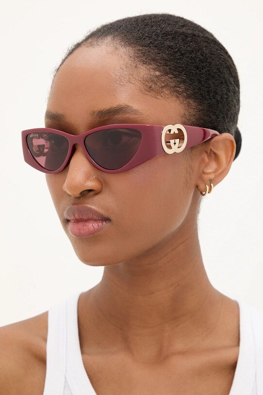 Gucci okulary przeciwsłoneczne jednolita bordowy GG1824S