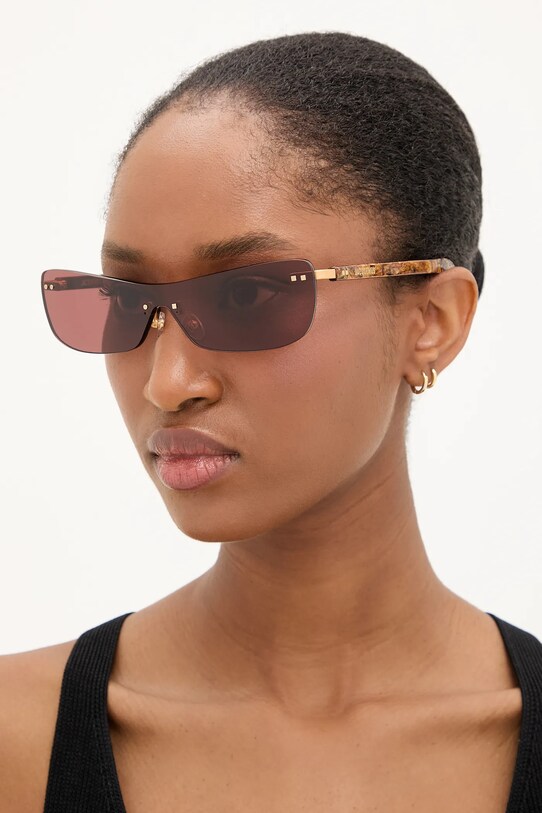 Слънчеви очила Jacquemus MIRADA изчистена с детайли кафяв JAC69C2SUN
