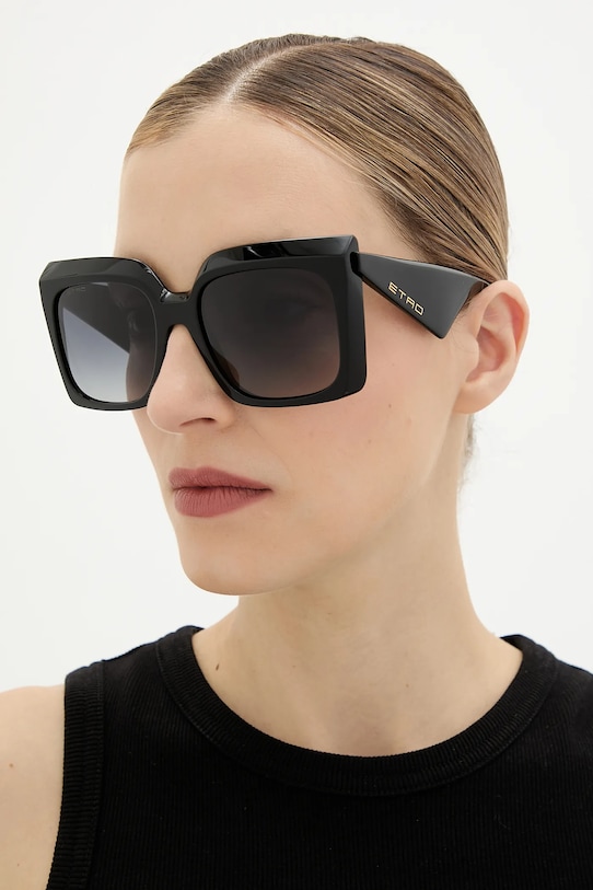 Etro okulary przeciwsłoneczne geometryczne czarny ETRO.0117/S