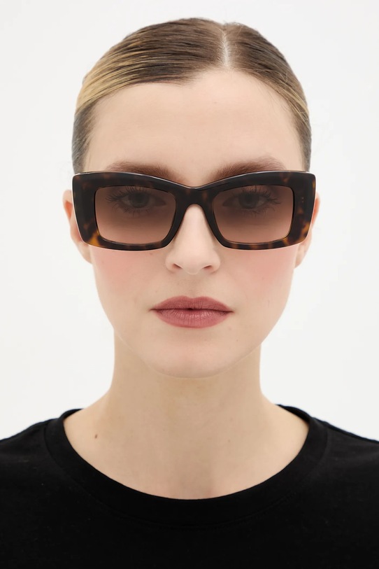 Alexander McQueen okulary przeciwsłoneczne AM0526S brązowy