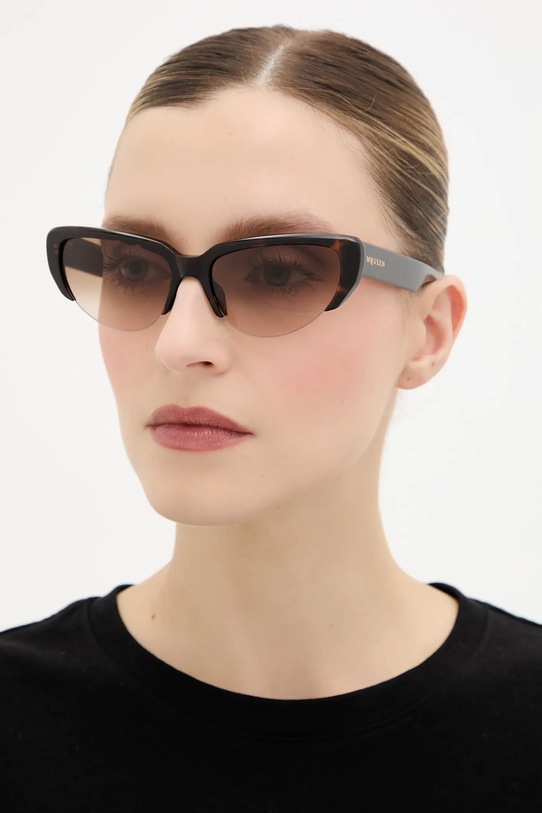Alexander McQueen ochelari de soare nu maro AM0533S