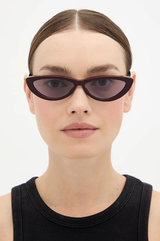 Alexander McQueen ochelari de soare AM0535S burgundia