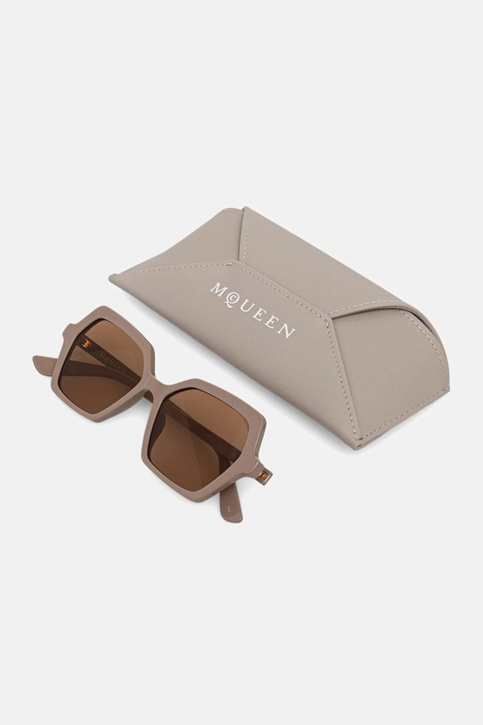 Alexander McQueen okulary przeciwsłoneczne AM0537S beżowy