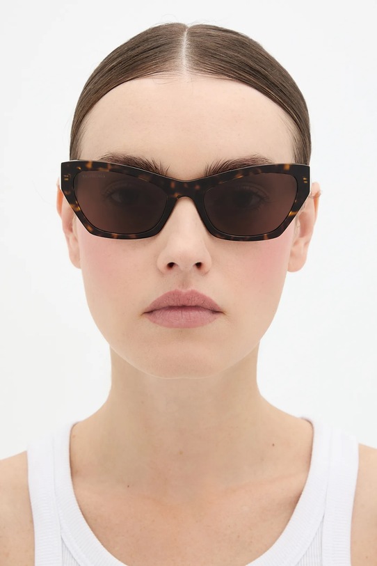 Balenciaga okulary przeciwsłoneczne BB0447S brązowy