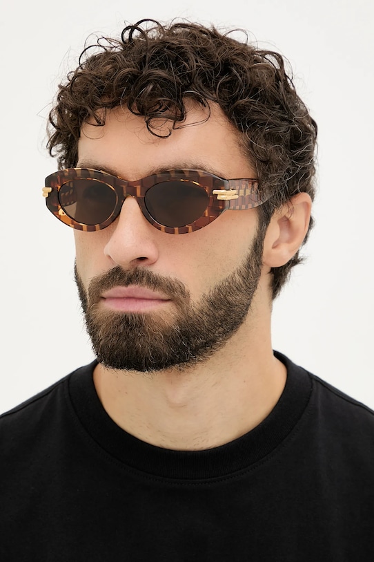Bottega Veneta okulary przeciwsłoneczne jednolita brązowy BV1322S