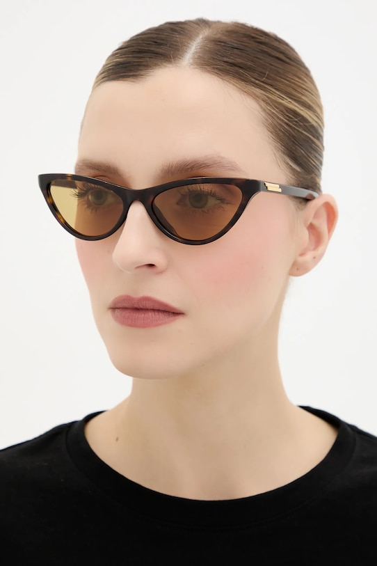 Bottega Veneta okulary przeciwsłoneczne jednolita brązowy BV1414S