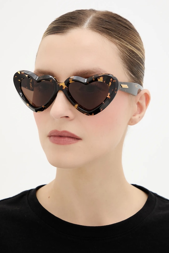 Bottega Veneta okulary przeciwsłoneczne jednolita brązowy BV1432S