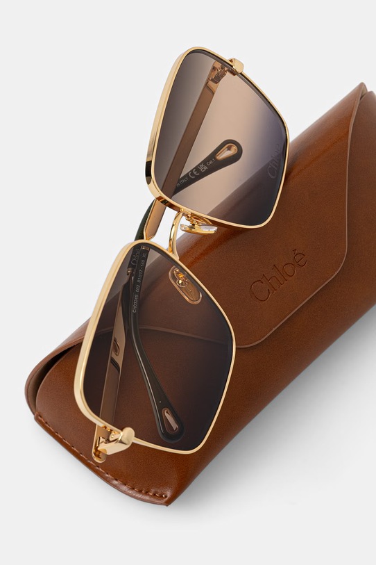 Akcesoria Chloe okulary przeciwsłoneczne kwadratowe damskie CH0324S złoty