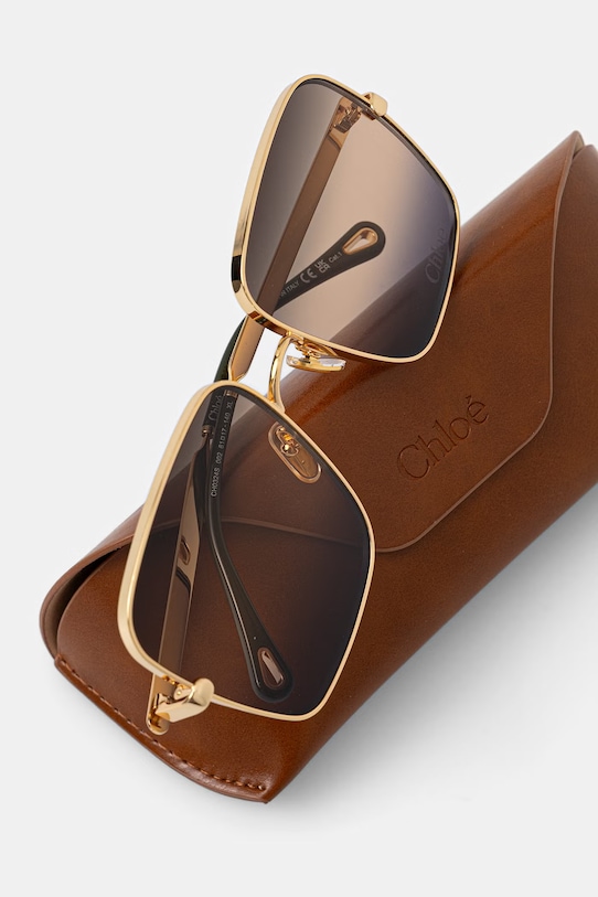 Akcesoria Chloe okulary przeciwsłoneczne kwadratowe damskie CH0324S złoty