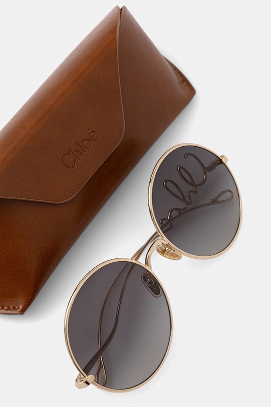 Akcesoria Chloe okulary przeciwsłoneczne okrągłe damskie CH0329S złoty