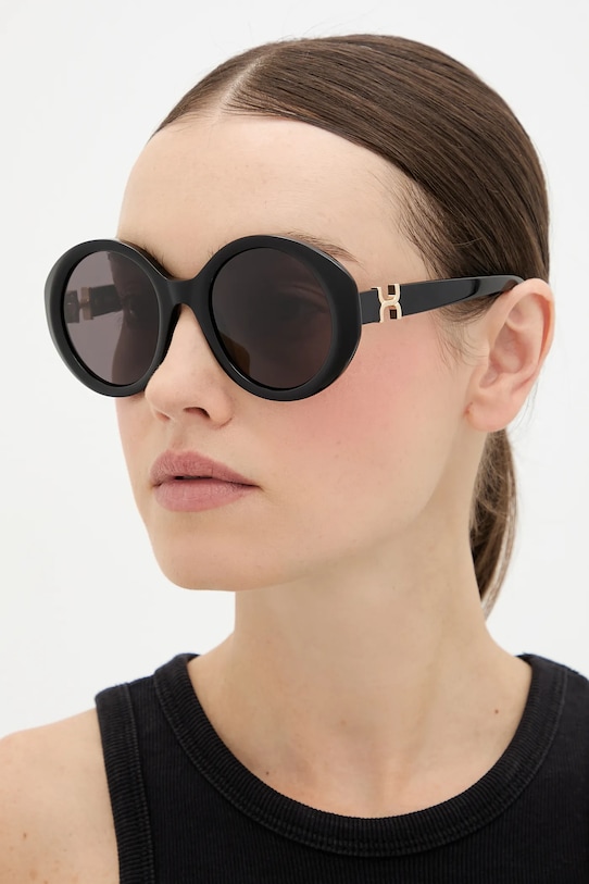 Солнцезащитные очки Chloé однотонная с деталью чёрный CH0332S