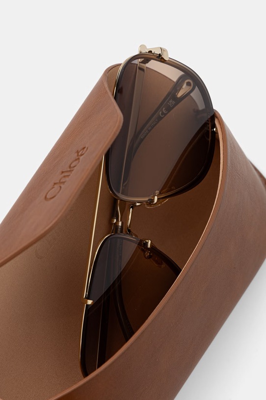 Akcesoria Chloe okulary przeciwsłoneczne pilotki damskie CH0348S złoty